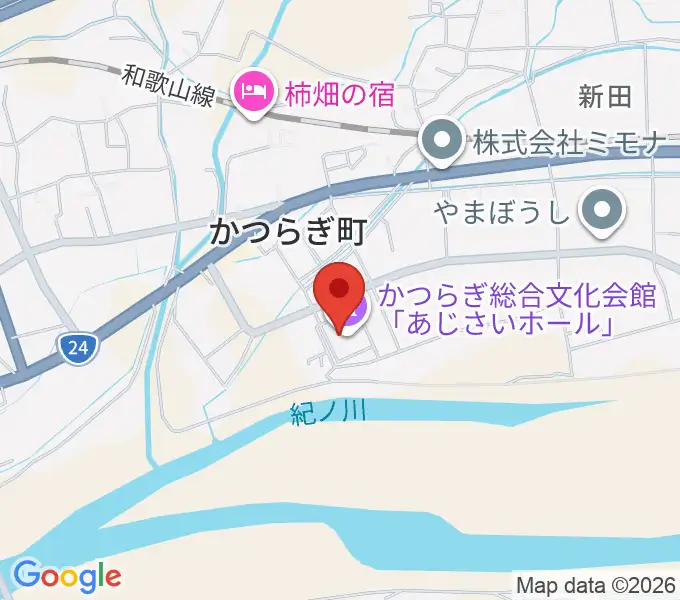 かつらぎ総合文化会館あじさいホールの地図