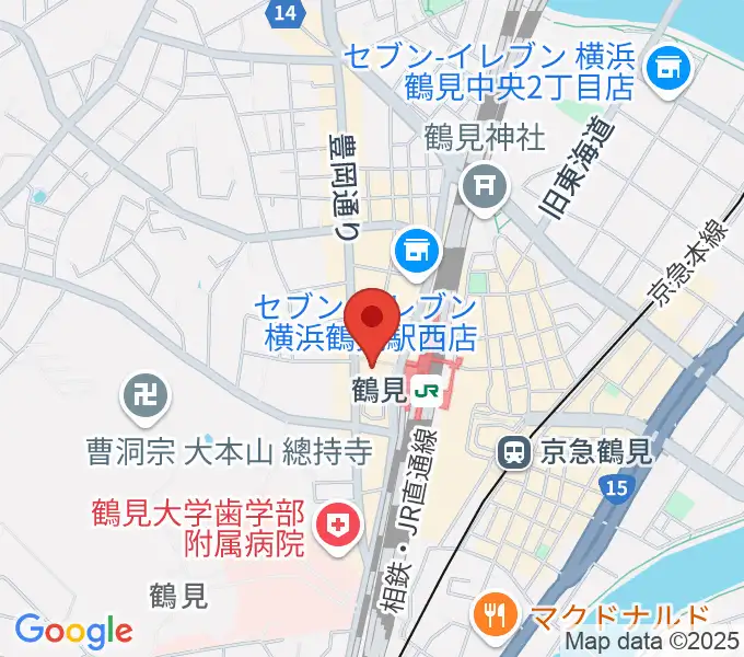 横浜市鶴見公会堂の地図