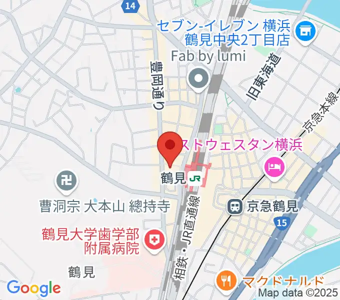 横浜市鶴見公会堂の地図