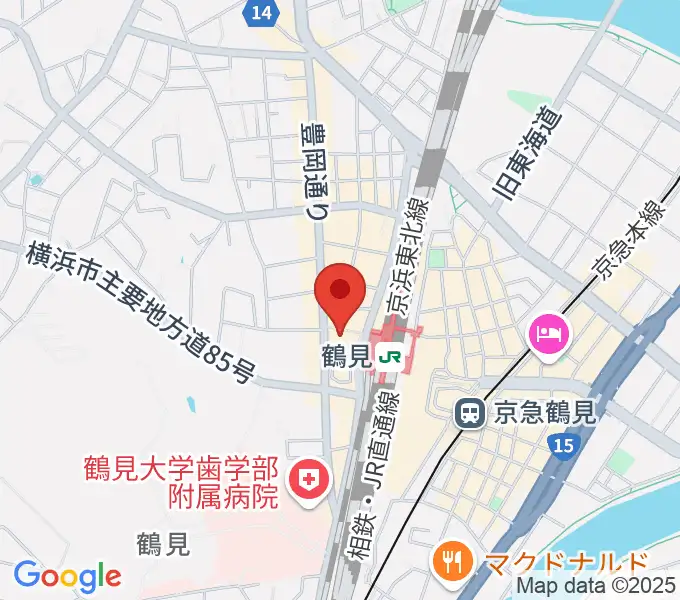 横浜市鶴見公会堂の地図