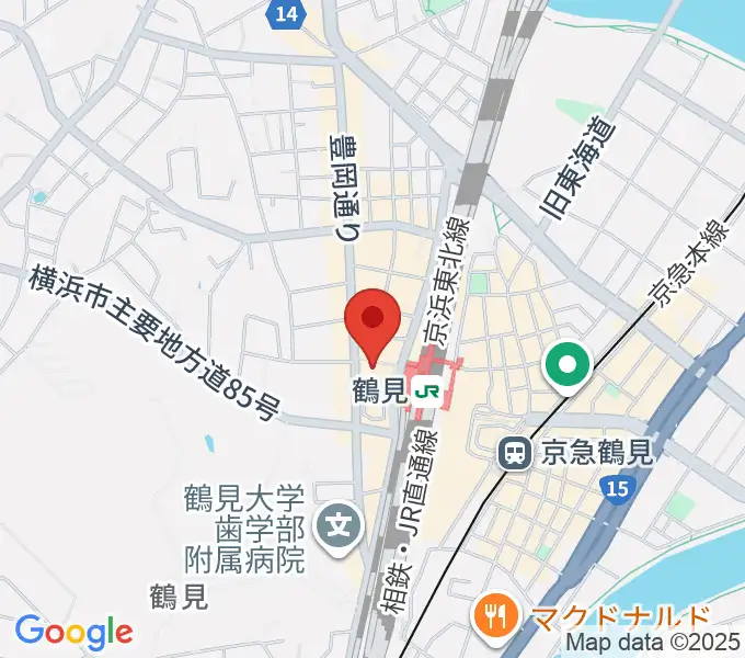 横浜市鶴見公会堂の地図