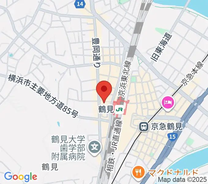 横浜市鶴見公会堂の地図