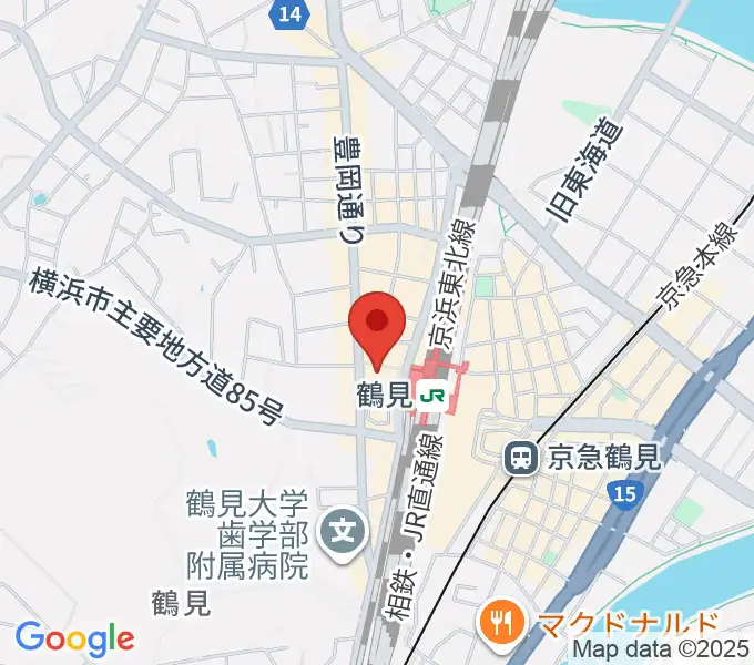 横浜市鶴見公会堂の地図