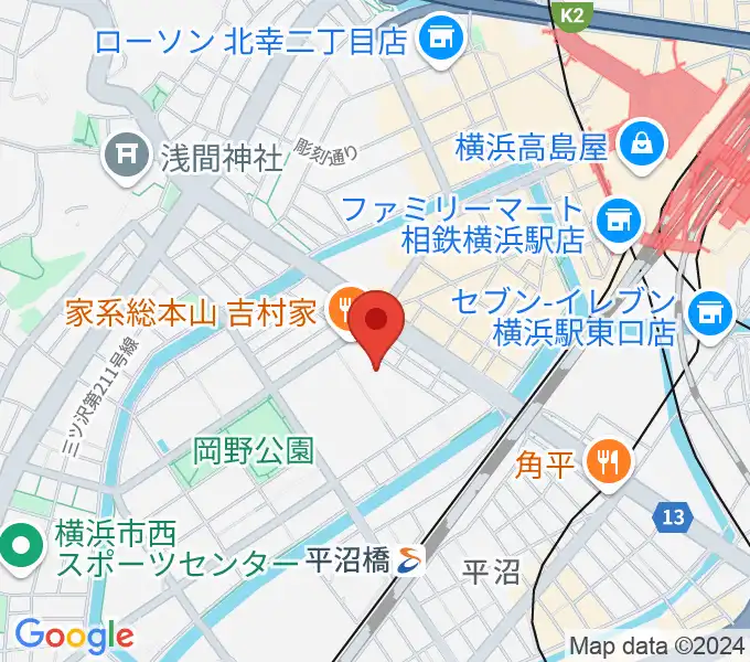 横浜市西公会堂の地図