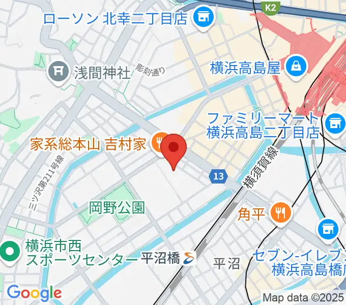 横浜市西公会堂の地図