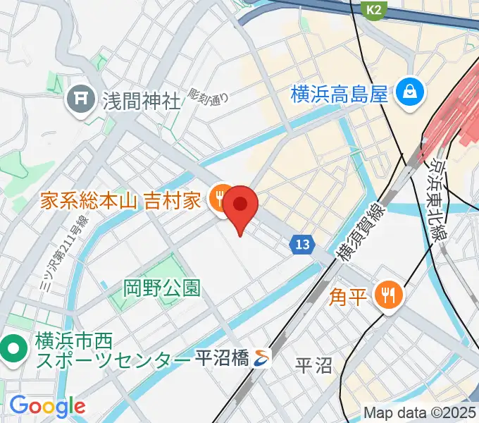 横浜市西公会堂の地図