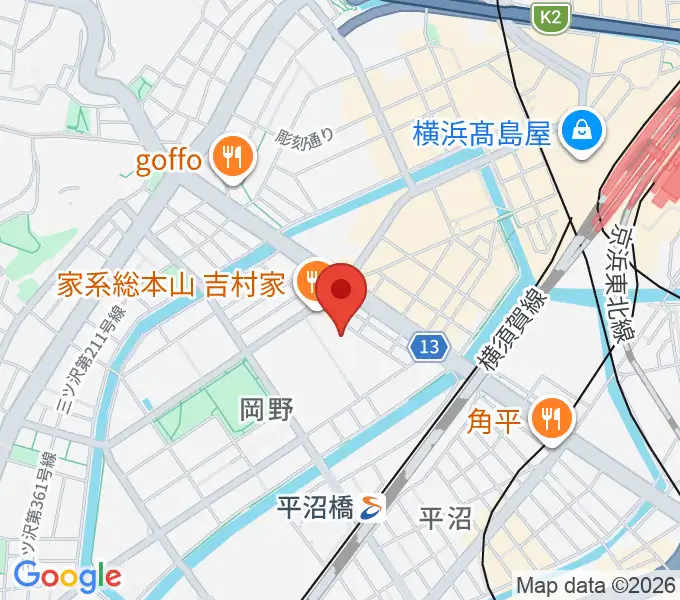 横浜市西公会堂の地図