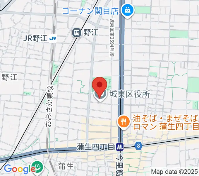 大阪市立城東区民センターの地図