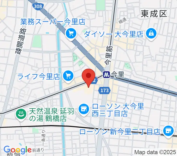 コミ協ひがしなり区民センターの地図