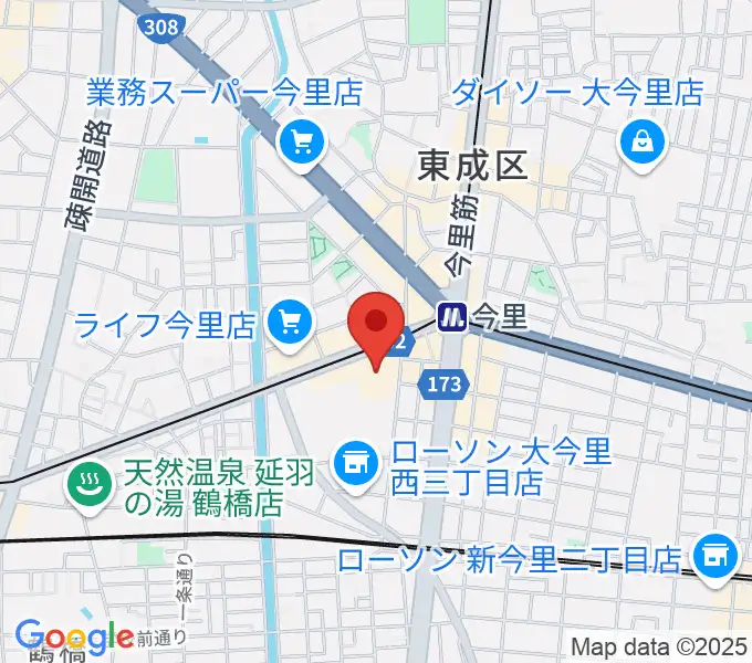 コミ協ひがしなり区民センターの地図
