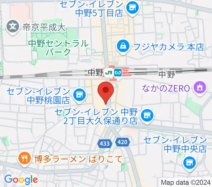 ミュージックセンター中野の地図