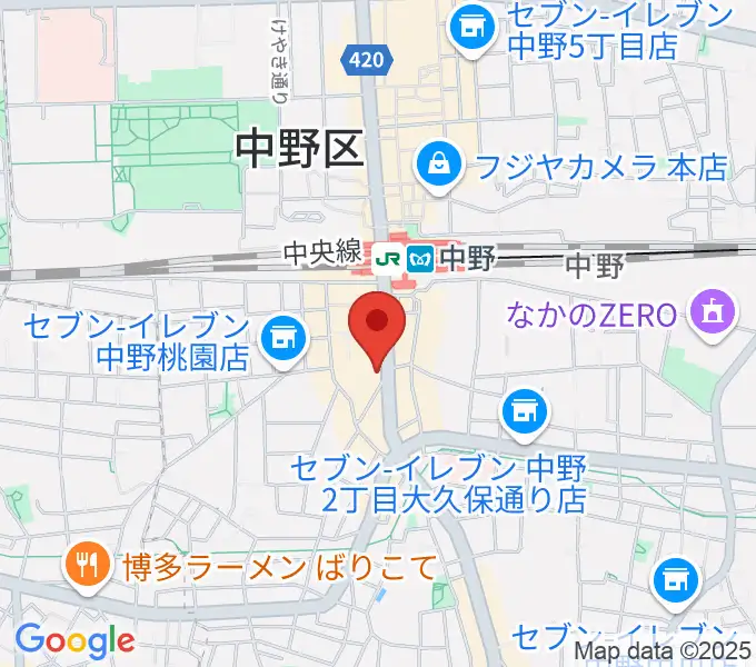 ミュージックセンター中野の地図