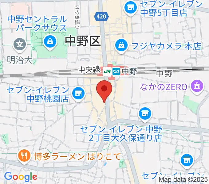 ミュージックセンター中野の地図