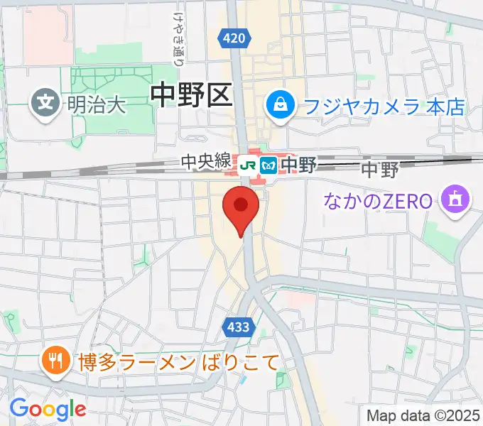ミュージックセンター中野の地図