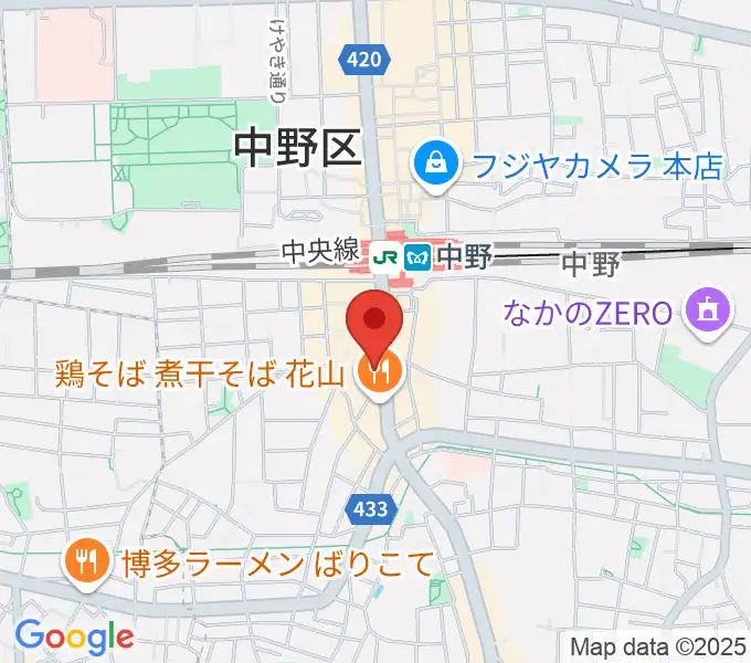 ミュージックセンター中野の地図