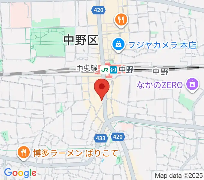 ミュージックセンター中野の地図