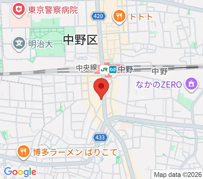 ミュージックセンター中野の地図