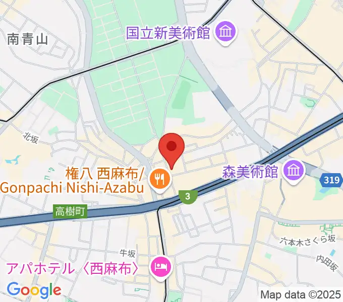 代アニLIVEBASE西麻布の地図