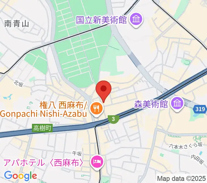 代アニLIVEBASE西麻布の地図