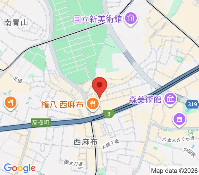 代アニLIVEBASE西麻布の地図