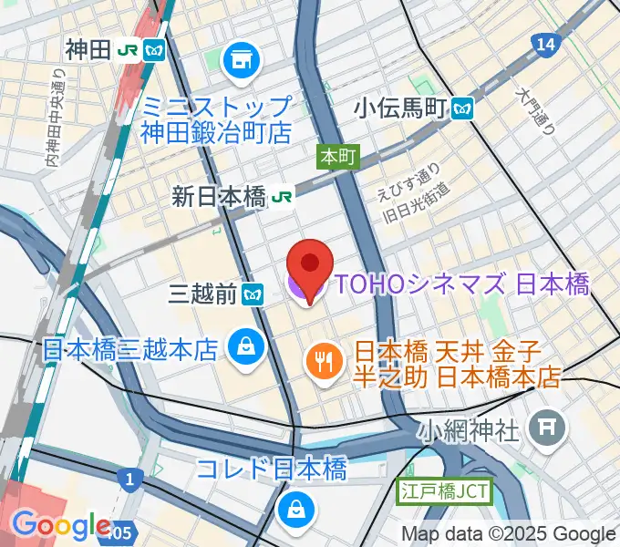 TOHOシネマズ日本橋の地図