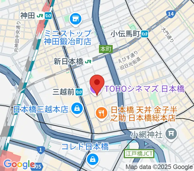 TOHOシネマズ日本橋の地図