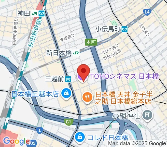 TOHOシネマズ日本橋の地図