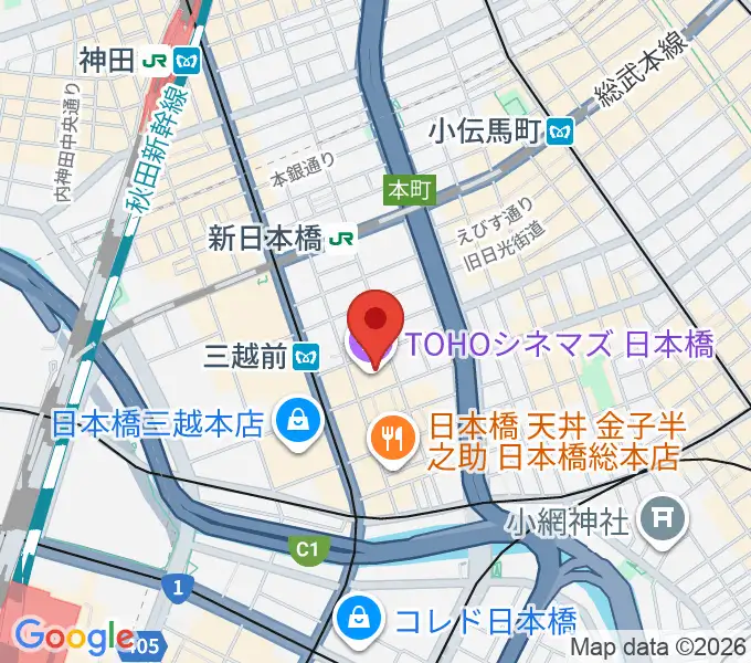 TOHOシネマズ日本橋の地図