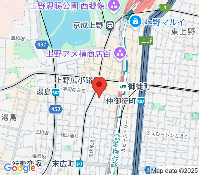 TOHOシネマズ上野の地図