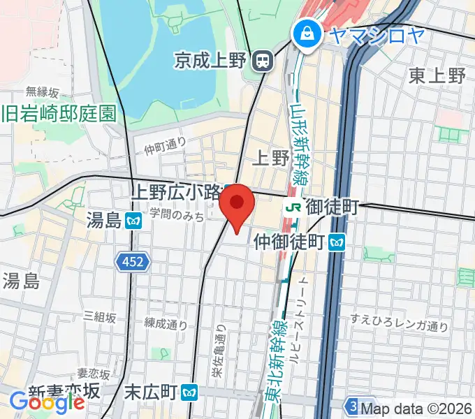 TOHOシネマズ上野の地図