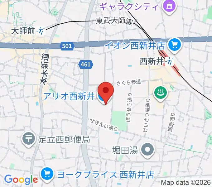 TOHOシネマズ西新井の地図