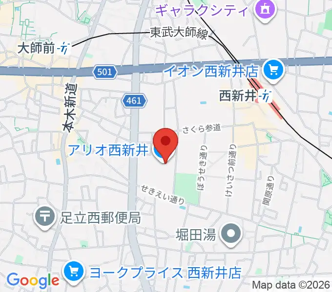 TOHOシネマズ西新井の地図