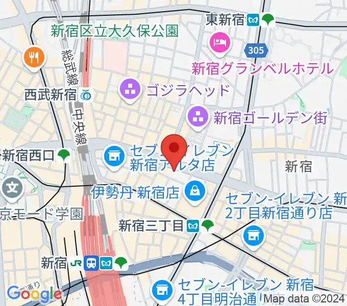 新宿ピカデリーの地図