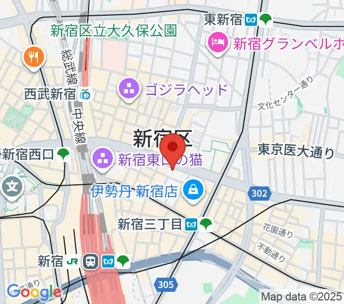 新宿ピカデリーの地図