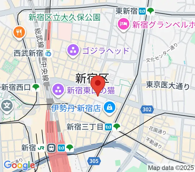 新宿ピカデリーの地図