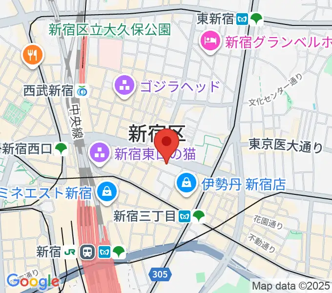 新宿ピカデリーの地図