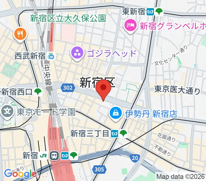 新宿ピカデリーの地図