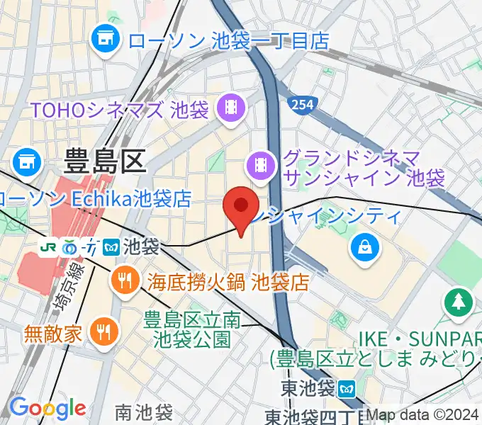 池袋HUMAXシネマズの地図