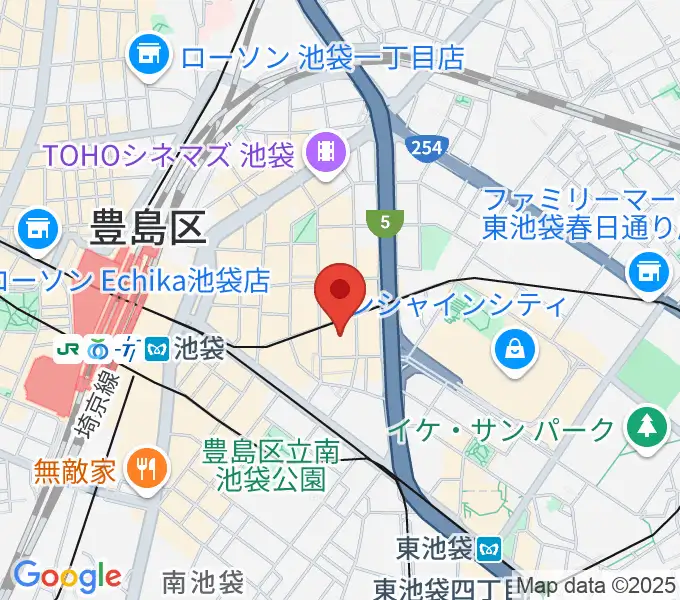 池袋HUMAXシネマズの地図