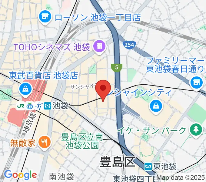 池袋HUMAXシネマズの地図
