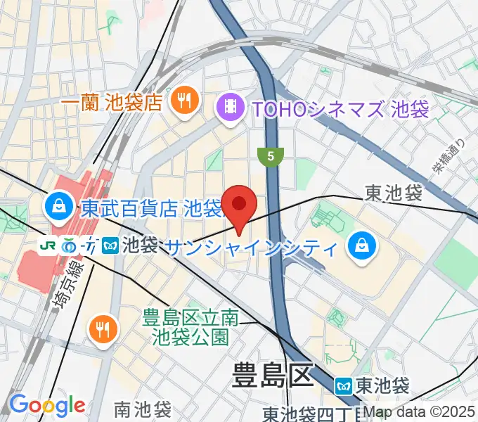 池袋HUMAXシネマズの地図