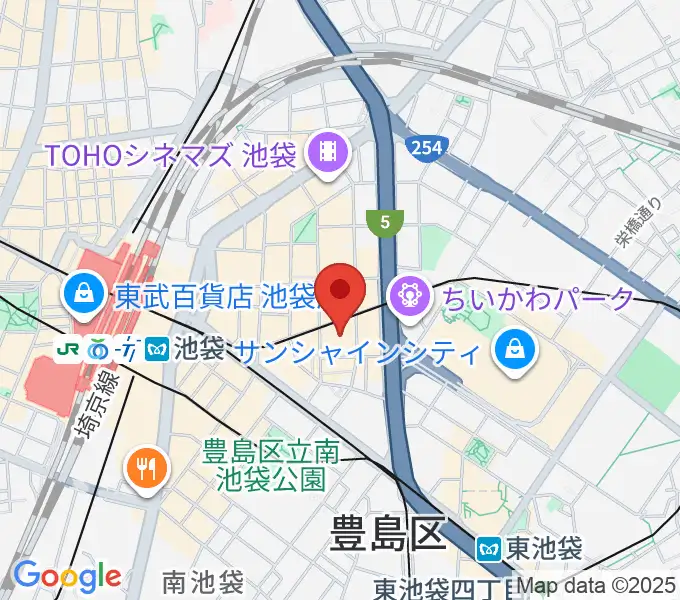 池袋HUMAXシネマズの地図