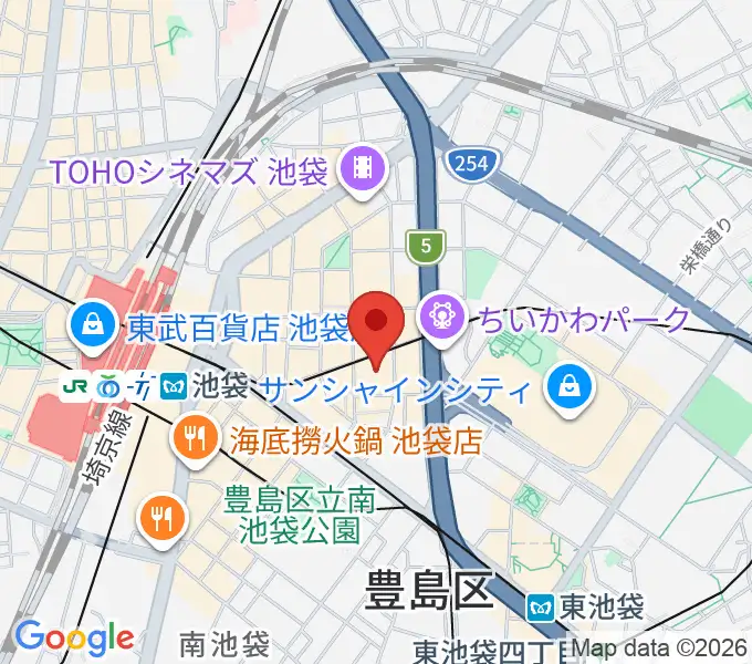 池袋HUMAXシネマズの地図
