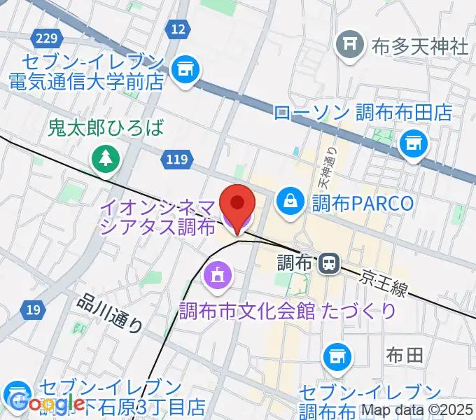 イオンシネマ シアタス調布の地図