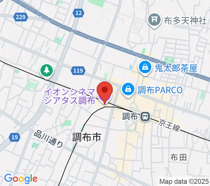 イオンシネマ シアタス調布の地図