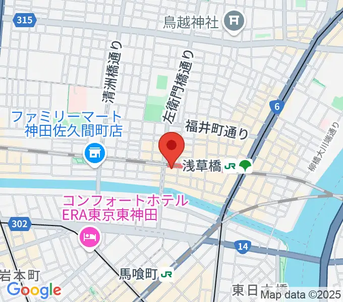 浅草橋マンホールの地図