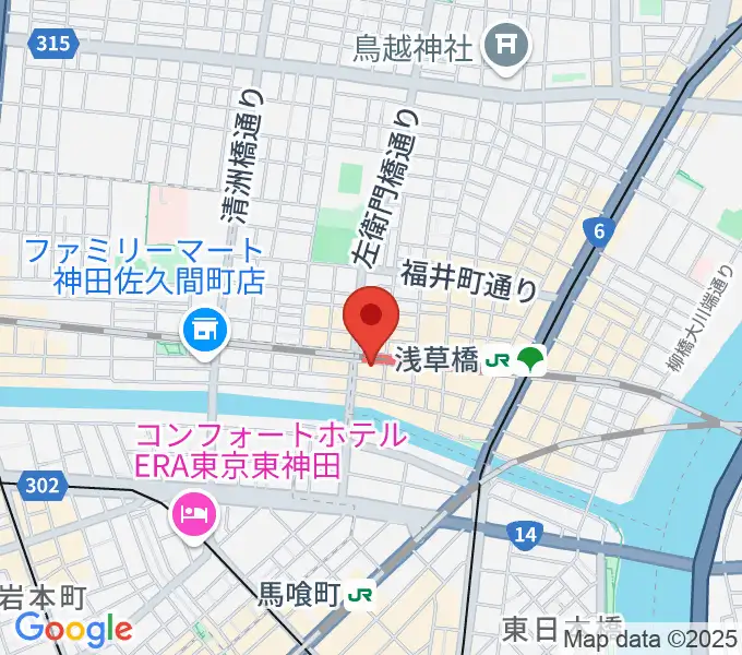 浅草橋マンホールの地図