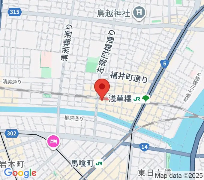 浅草橋マンホールの地図