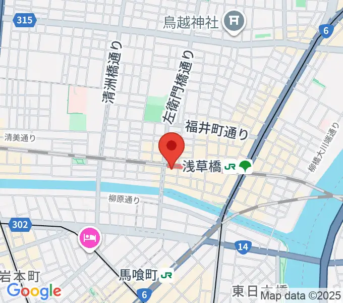 浅草橋マンホールの地図