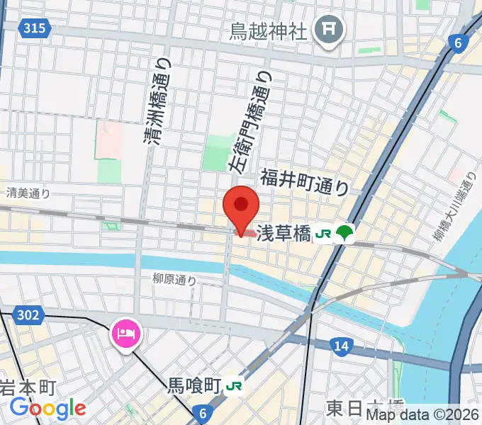 浅草橋マンホールの地図